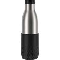 Emsa Emsa BLUDROP Sleeve szigetelt ivópalack 0,7 literes, termosz üveg fekete, rozsdamentes acél, szilikon hüvely