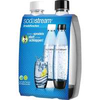 SodaStream SodaStream PET palack Biztosíték 1 literes duopack, ivópalack átlátszó/fekete, 1x fehér, 1x fekete