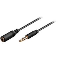 goobay goobay fejhallgató és audio hosszabbító kábel AUX > 3,5 mm 4 tűs vékony fekete, 1,5 méter