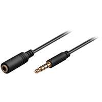 goobay goobay fejhallgató és audio hosszabbító kábel AUX > 3,5 mm 4 tűs vékony fekete, 50 cm