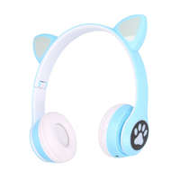 EXTRALINK Extralink Kids Cat-Ear Wireless Headphones Blue | Wireless Headphones | Bluetooth 5.0, RGB Lighting