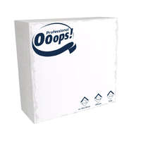 Vajda Papír Ooops! szalvéta 33X33cm, 2r., 1/4 hajtás, FEHÉR, 100 lap/csg, 20csg/karton, 36karton/raklap