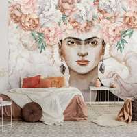 Consalnet Frida Kahlo portré virág mintával fotótapéta