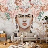 Consalnet Frida Kahlo portré virág mintával fotótapéta