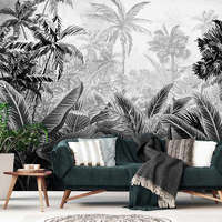 Consalnet Fekete fehér dzsungel mintás fotótapéta 152,5x104cm