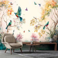 Consalnet Festett hatású színes kismadár mintás fotótapéta 208x146cm