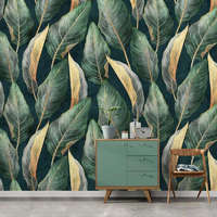 Consalnet Absztrakt zöld levél mintás fotótapéta 368x254cm