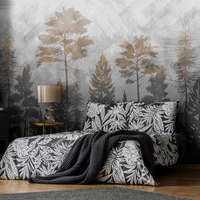 Wallvision Szürke bézs erdő sziluett mintás fotótapéta 208x146cm