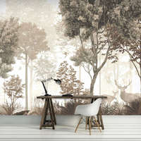 Wallvision Szarvasok a ködös erdőben fotótapéta 208x146cm