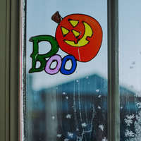 Family Halloween-i ablakdekor - "Boo" tök