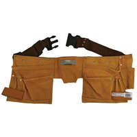 MADAL szerszámtartó öv, sok zsebes, hasított bőr; sok zsebes, műanyag csattal