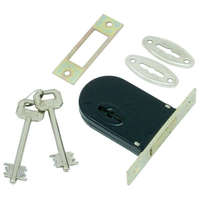 FLAME FLAME Reteszzár, bevéső, duplatollú, 45mmx20mm, 2 kulccsal, (patkózár), Flame