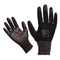 MADAL Kötött kesztyű fekete nylon, M-es méret 8', poliuretánba mártott teny. és ujjhegy., gumírozott mandzset