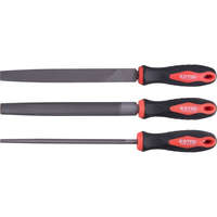 EXTOL PREMIUM EXTOL PREMIUM fémreszelő klt., 3 db (lapos, félkerek, kerek), 200mm, T12 acél, vágat 2, finom, TPR gumis műanyag nyél