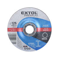 EXTOL PREMIUM vágókorong, acélhoz/inoxhoz; 125×0,8×22,2mm, max 12200 ford/perc