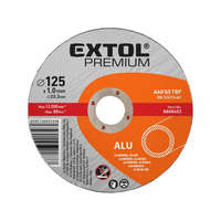 EXTOL PREMIUM EXTOL PREMIUM vágókorong alumíniumhoz, szürke; 125×1,0×22,2mm, max 12200 ford/perc