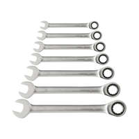 EXTOL PREMIUM EXTOL PREMIUM racsnis csillag-villás kulcs klt. 7db; 8-19mm CrV. 72 foggal, 1 irányú forgás