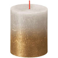 StrendPro Sviečka Bolsius Rustic, valcová, vianočná, Sunset Sandy Grey+ Gold, 80/68 mm