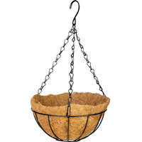 Akasztó Strend Pro, virágtartó, acél/kókusz, függő, lánccal és horoggal, 20 cm