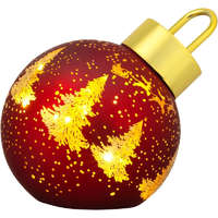 Gömb MagicHome Karácsony, üveg, piros, 10xLED meleg fehér, 12 x 12 x18 cm, elemes