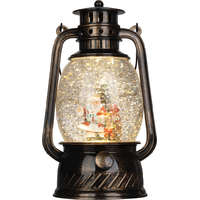 Lámpás MagicHome Karácsony, műanyag, fekete, 1xLED meleg fehér, 12 x 10 x 20.5 cm, elemes