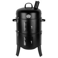  Strend Pro Smoker, BBQ, faszén grill, 3 az 1-ben grillezés, füstölés és vízi füstölés, 44 x 78 cm