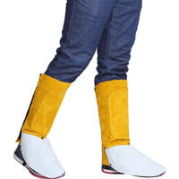 Lábszárvédő Strend Pro Industrial, hegesztéshez, bőr, 30 cm, pár 2db