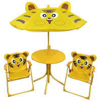  Szett LEQ MELISENDA Tigrisek, tigris, napernyő 105 cm, asztal 50 cm, 2 szék, gyermek