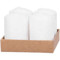 MagicHome karácsonyi gyertya, 4 x 6 cm, csomag. 4 db, fehér, csillámokkal, adventi