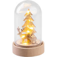 MagicHome Dekorácia MagicHome Vianoce, stromček v kupole, LED, teplá biela, interiér, 5,5x9 cm