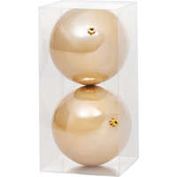 Gömb MagicHome Karácsony, 2 db, szürke-bézs, karácsonyfára, 12 cm