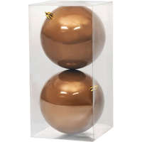 Gömb MagicHome Karácsony, 2 db, barna, karácsonyfára, 12 cm