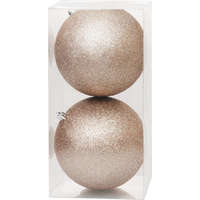 Gömb MagicHome Karácsony, 2 db, barna, karácsonyfára, 12 cm