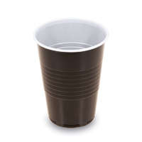 Globál Pack Műanyag Kávéspohár Barna-Fehér 1,5dl
