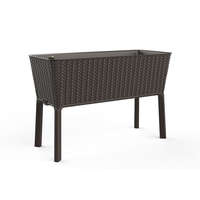 Curver Splendor megemelt műanyag kerti virágláda 120l fonott rattan whiskey barna