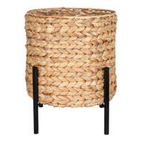 House Nordic Antas fonott kaspó, vízijácint, natúr/fekete, 26,5x26,5x29 cm