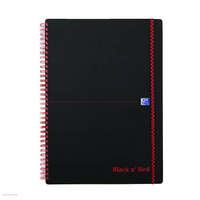 OXFORD Spirálfüzet Oxford Office Black 'n Red, A/5, kockás, 70 lap