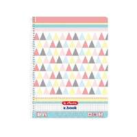 HERLITZ Spirálfüzet Herlitz Graphic Pastel Mix, A/4, kockás, 80 lap