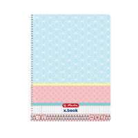 HERLITZ Spirálfüzet Herlitz Graphic Pastel Blue, A/4, kockás, 80 lap