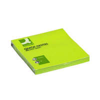 Q-CONNECT Öntapadós jegyzettömb 76x76mm neon 6x80 lap Q-CONNECT neonzöld