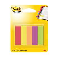 POST-IT Post-it Jelölőlapok 12,7 x 44,4 mm, 5 x 50 lap (neon színek) 670-5JA-EU