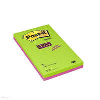 POST-IT Post-it Super Sticky jegyzettömb 125 x 200 mm, 5845 SS EU, 45 lap, 2 tömb, vonalas Ultra színek