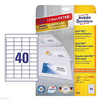 AVERY ZWECKFORM Etikett címke univerzális 4780 fehér QuickPEEL 48,5 x 25,4 mm 25 ív Avery
