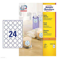 AVERY ZWECKFORM Etikett címke speciális L3415-100 fehér kör 40 mm 100 ív Avery