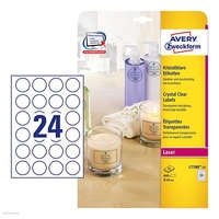AVERY ZWECKFORM Etikett címke speciális L7780-25 víztiszta átlátszó kör 40 mm 25 ív Avery