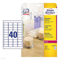 AVERY ZWECKFORM Etikett címke speciális L7781-25 víztiszta átlátszó 45,7 x 25,4 mm, 25 ív Avery