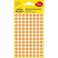 AVERY ZWECKFORM Etikett címke jelölőpont 3011 8 mm neonnarancs