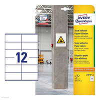 AVERY ZWECKFORM Etikett címke szuper tapadású L7875-20 fehér 105 x 48 mm Avery