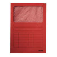 ESSELTE Iratgyűjtő A/4 karton ablakos LEITZ piros