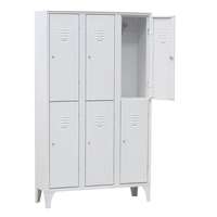 TRIUMPH Fém öltözőszekrény, osztott, 6 ajtós, lábakon álló